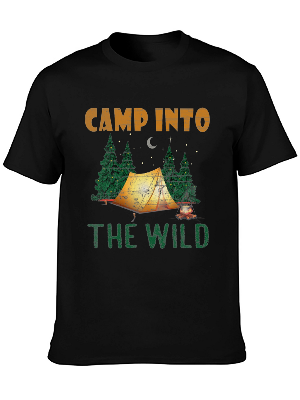 Camp Into The Wild Black Graphic T-Shirt