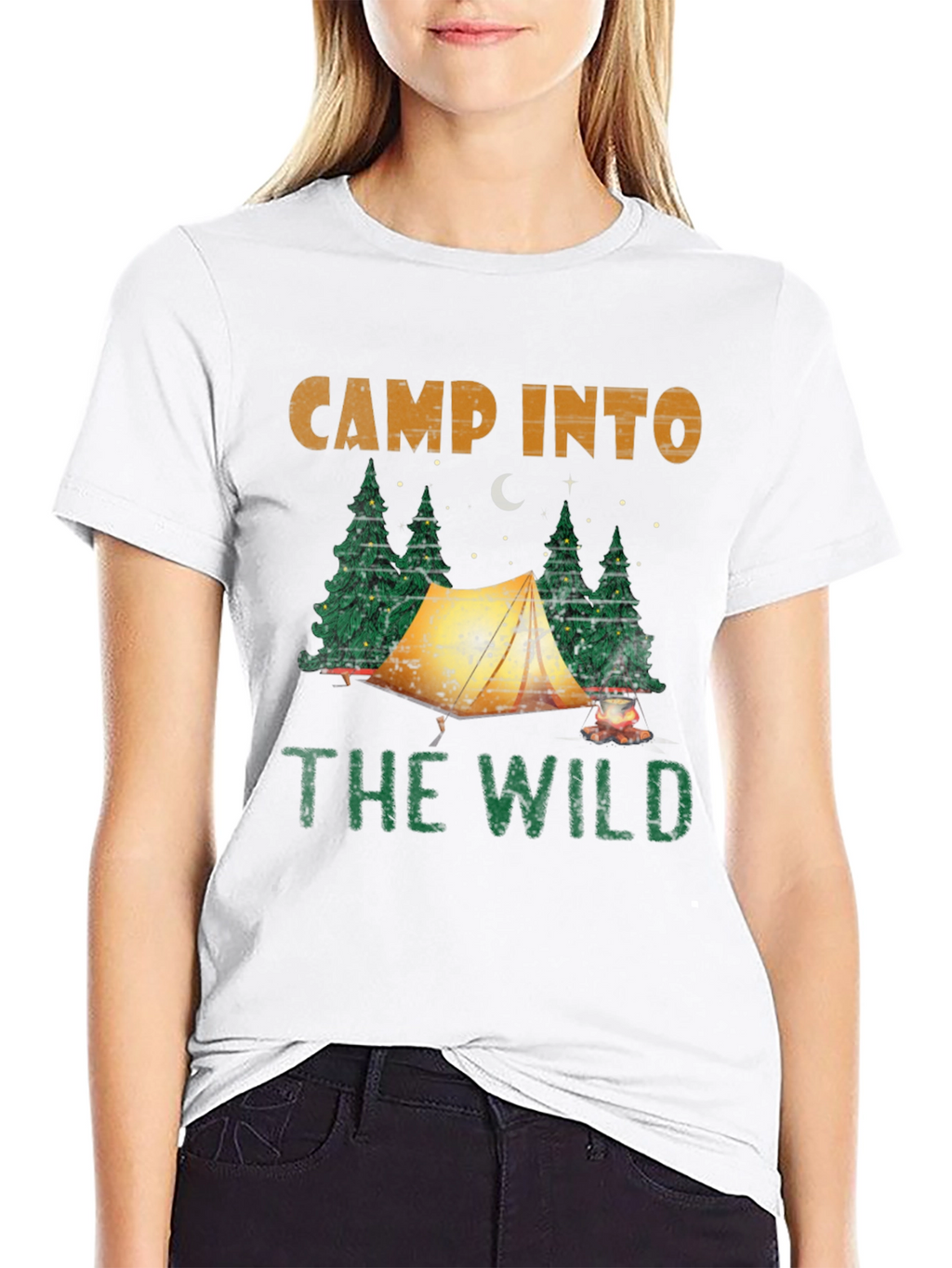 Camp Into The Wild Black Graphic T-Shirt