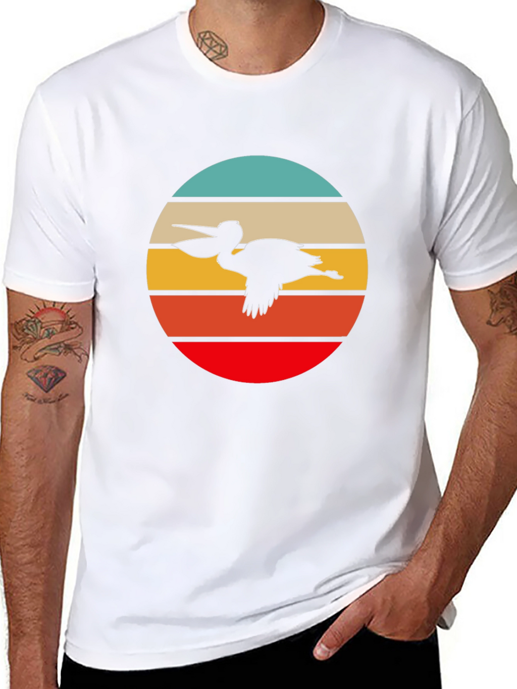Retro Pelican T-Shirt - Coastal Cool Design