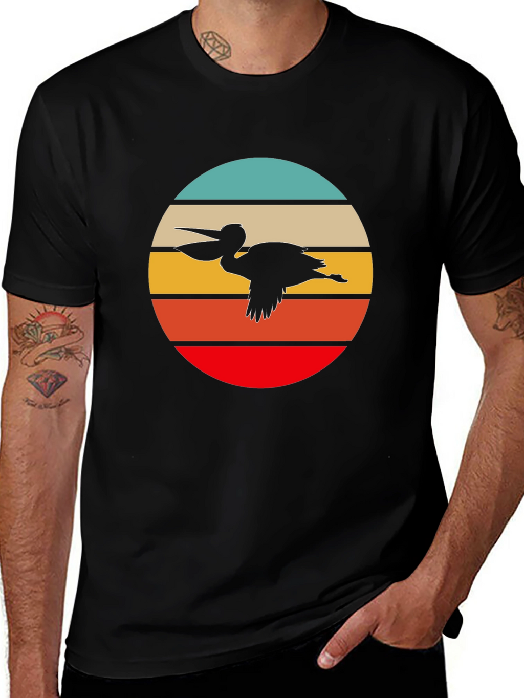 Retro Pelican T-Shirt - Coastal Cool Design