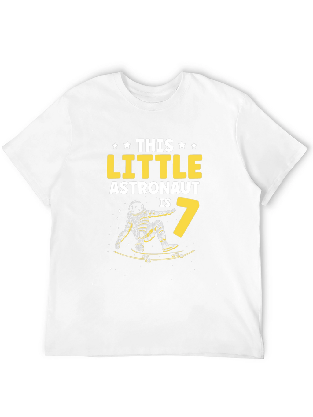 Astronaut 7th Birthday Black T-Shirt