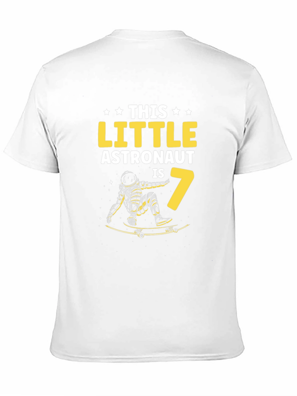 Astronaut 7th Birthday Black T-Shirt