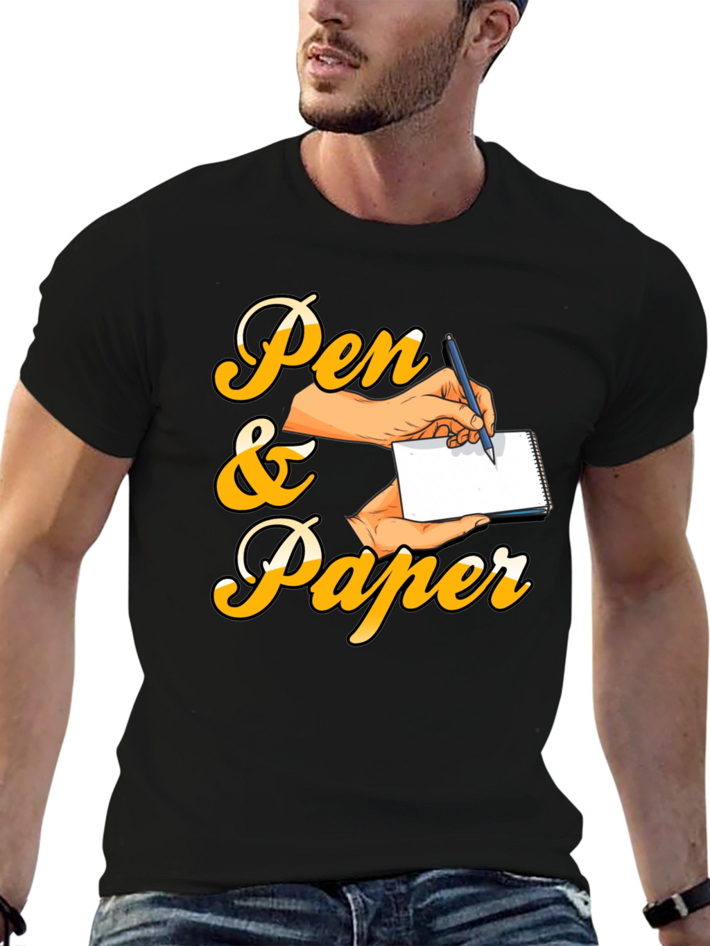 Pen & Paper Black Graphic Tee