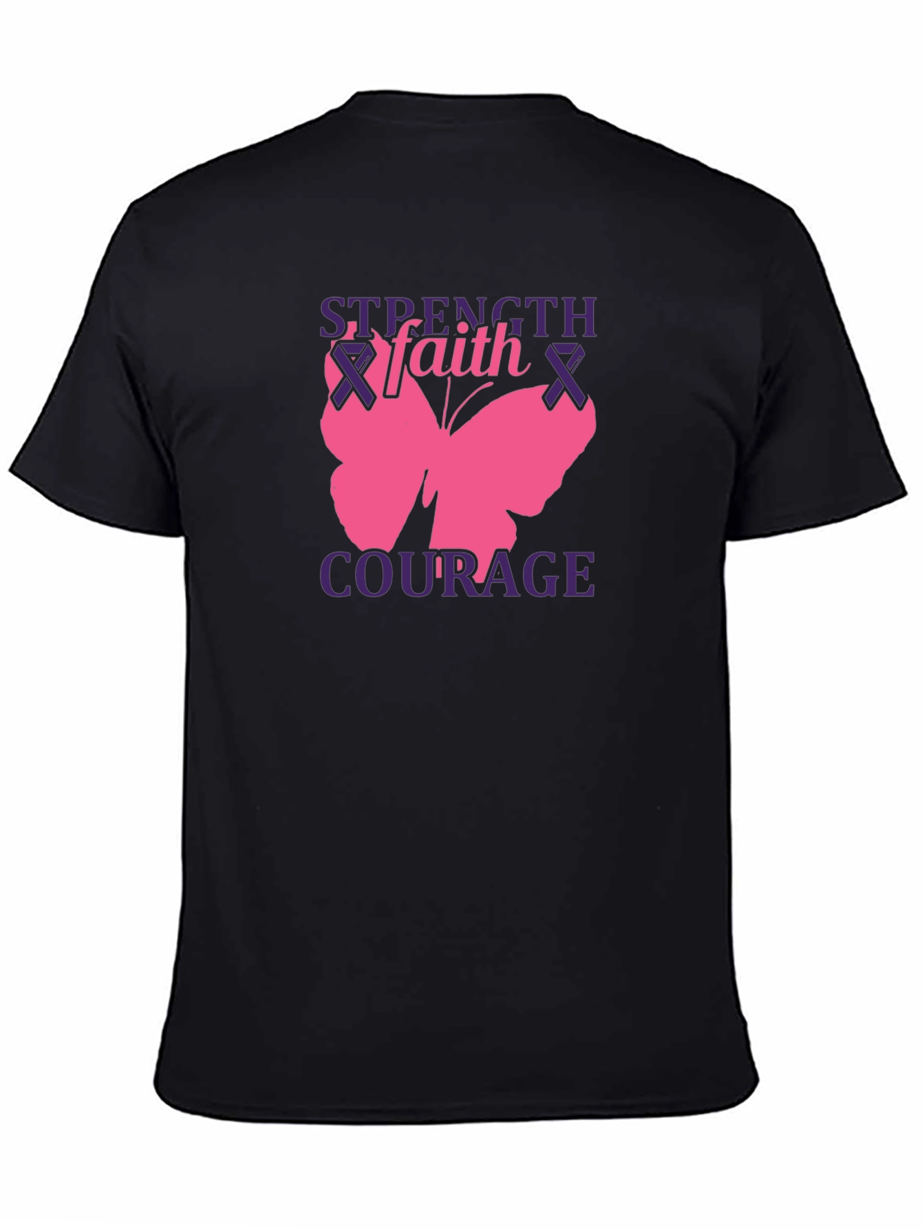 Strength Faith Courage Butterfly Graphic T-Shirt