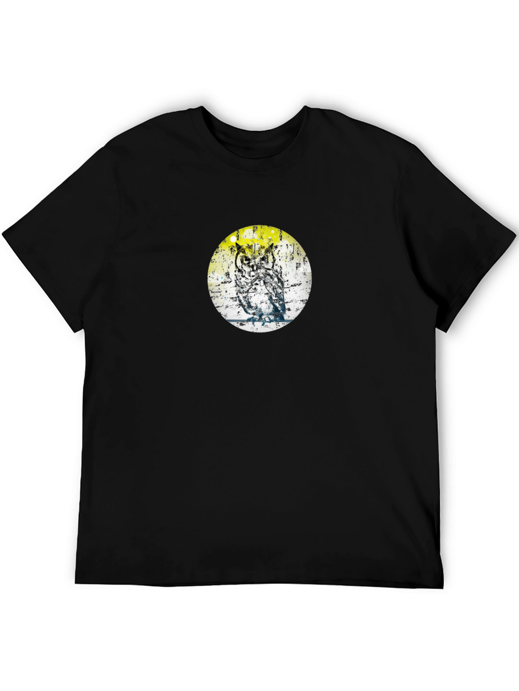 Owl Print Black T-Shirt