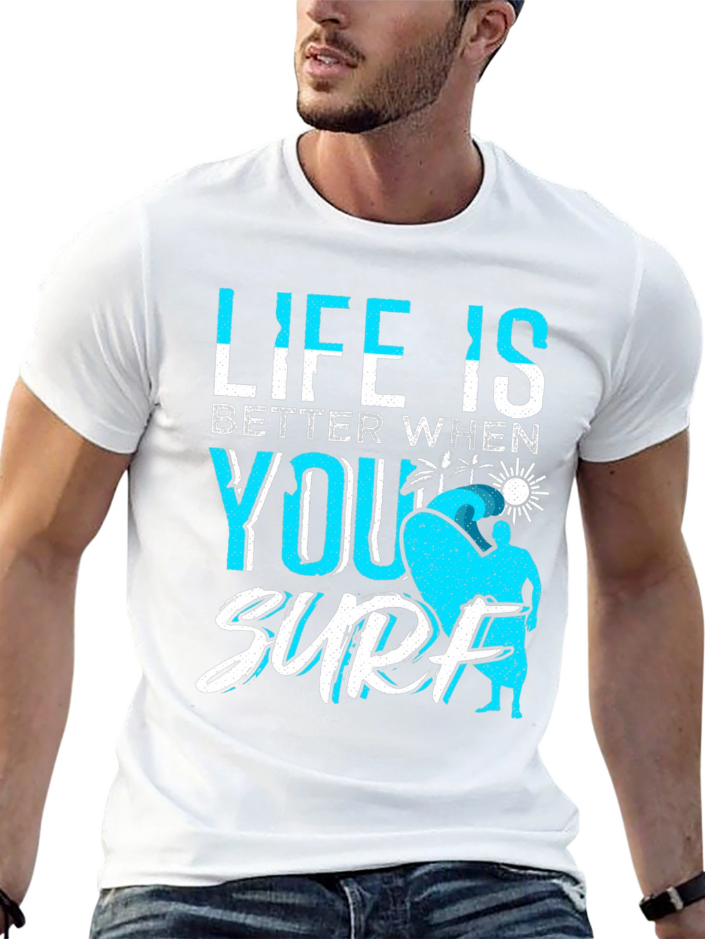 Life is Better When You Surf Black T-Shirt