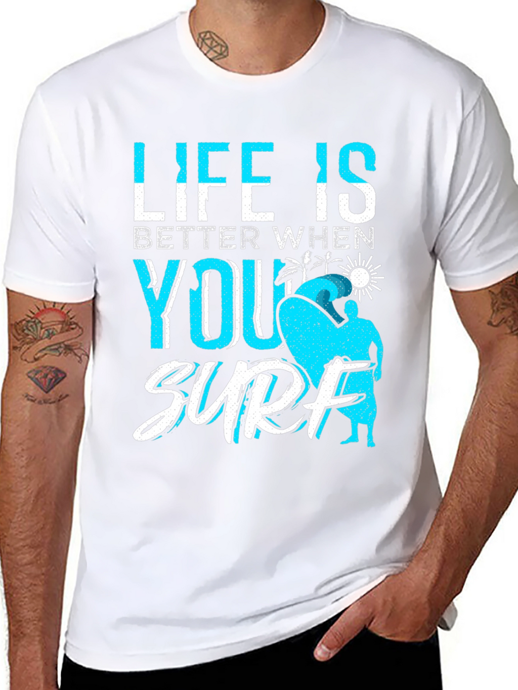 Life is Better When You Surf Black T-Shirt