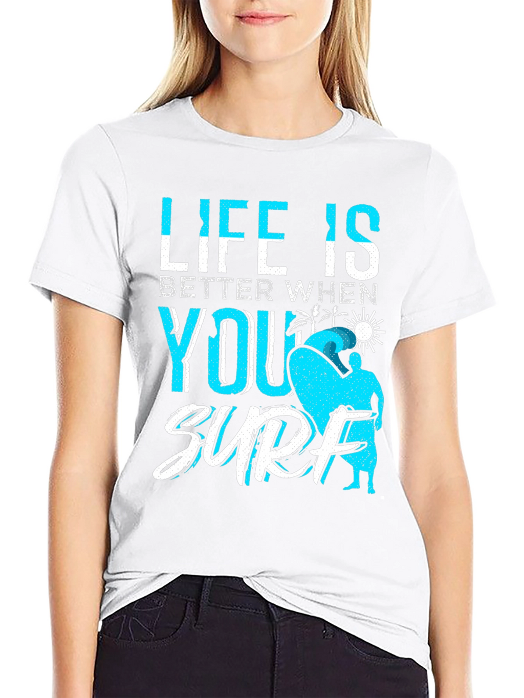 Life is Better When You Surf Black T-Shirt