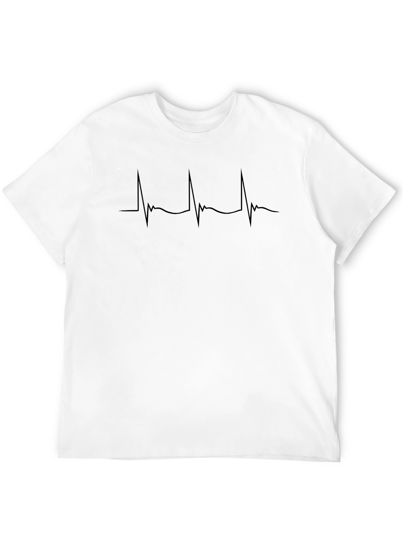 Heartbeat Line Graphic T-Shirt - Soft Cotton Blend