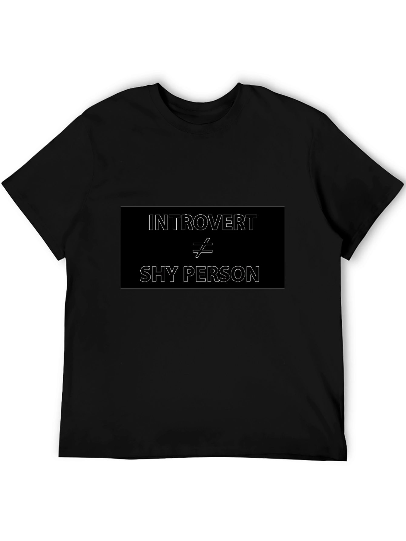 Introvert Not Shy T-Shirt - Mens Black Tee
