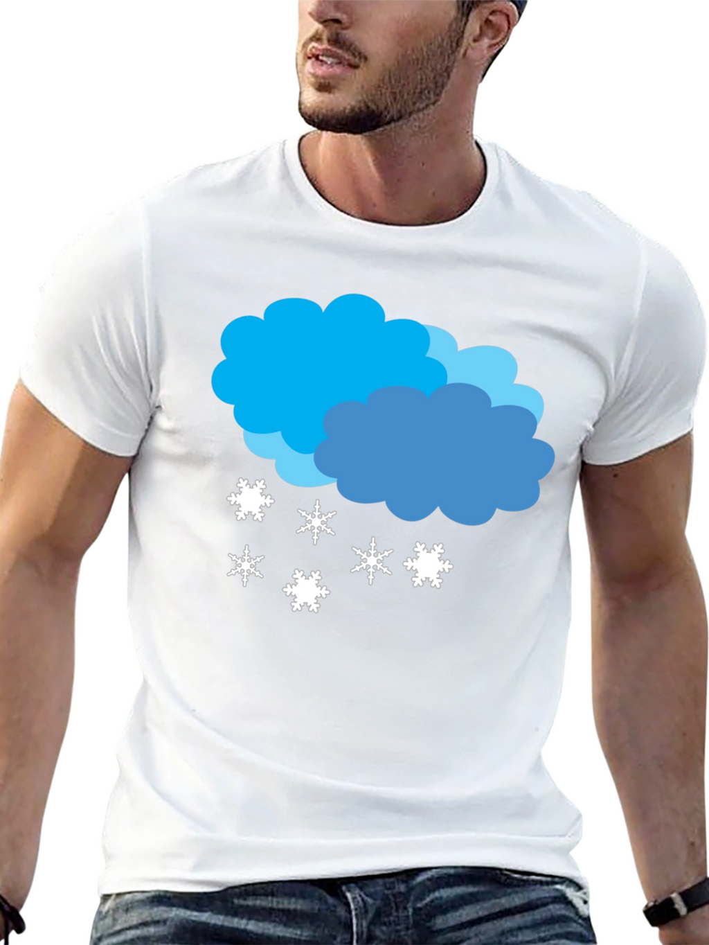Snowy Cloud Graphic Tee - Black Casual Shirt