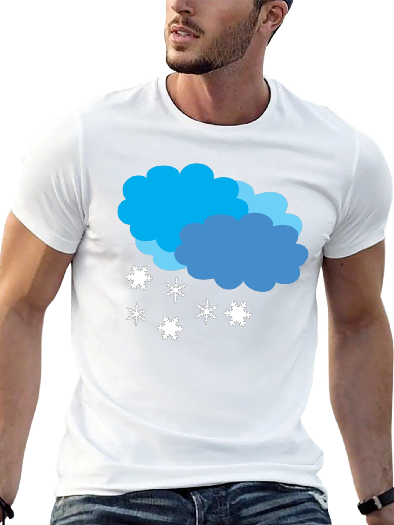 Snowy Cloud Graphic Tee - Black Casual Shirt