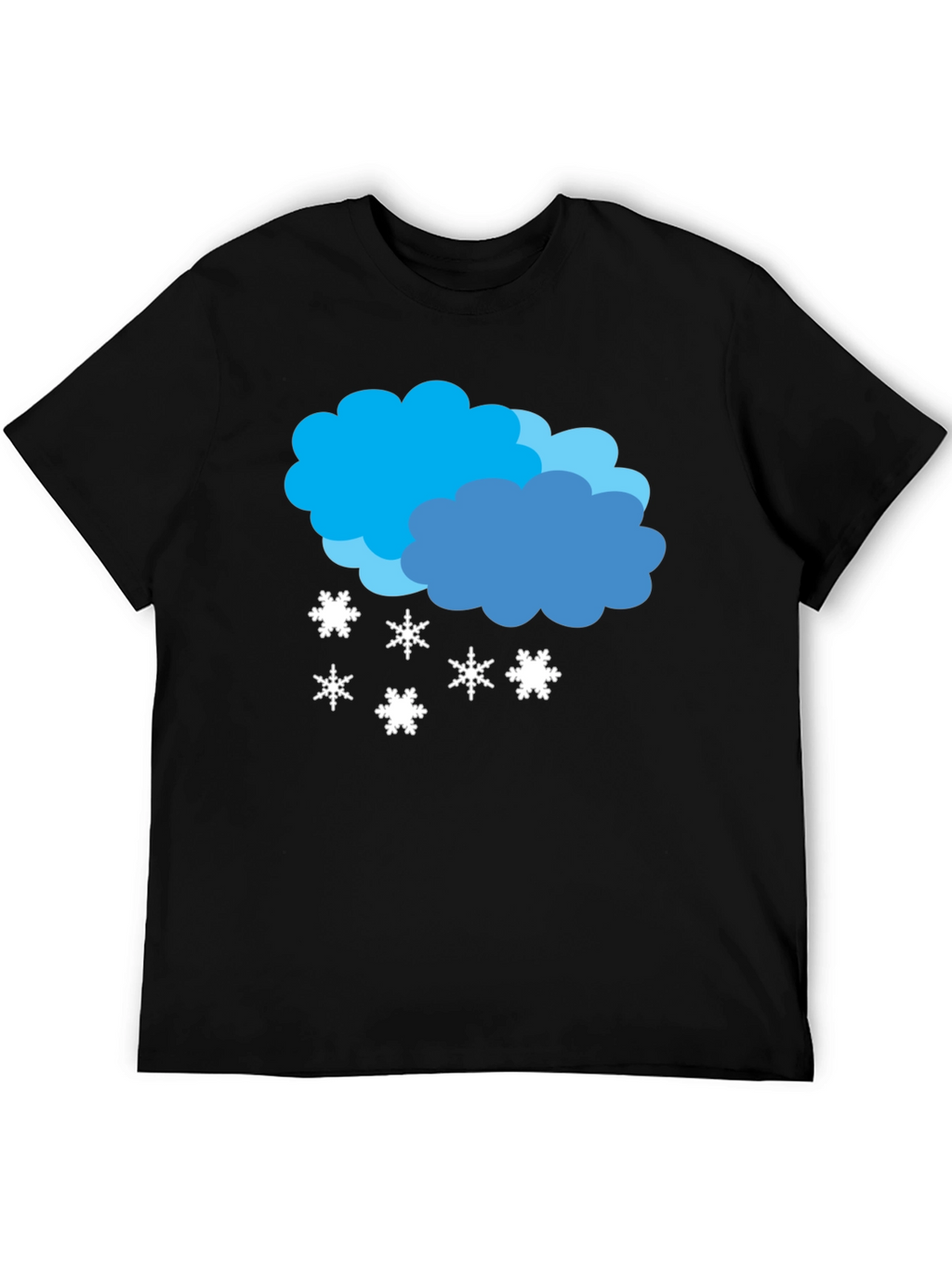 Snowy Cloud Graphic Tee - Black Casual Shirt
