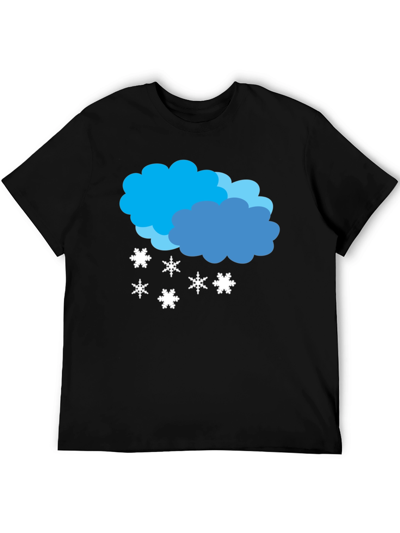 Snowy Cloud Graphic Tee - Black Casual Shirt