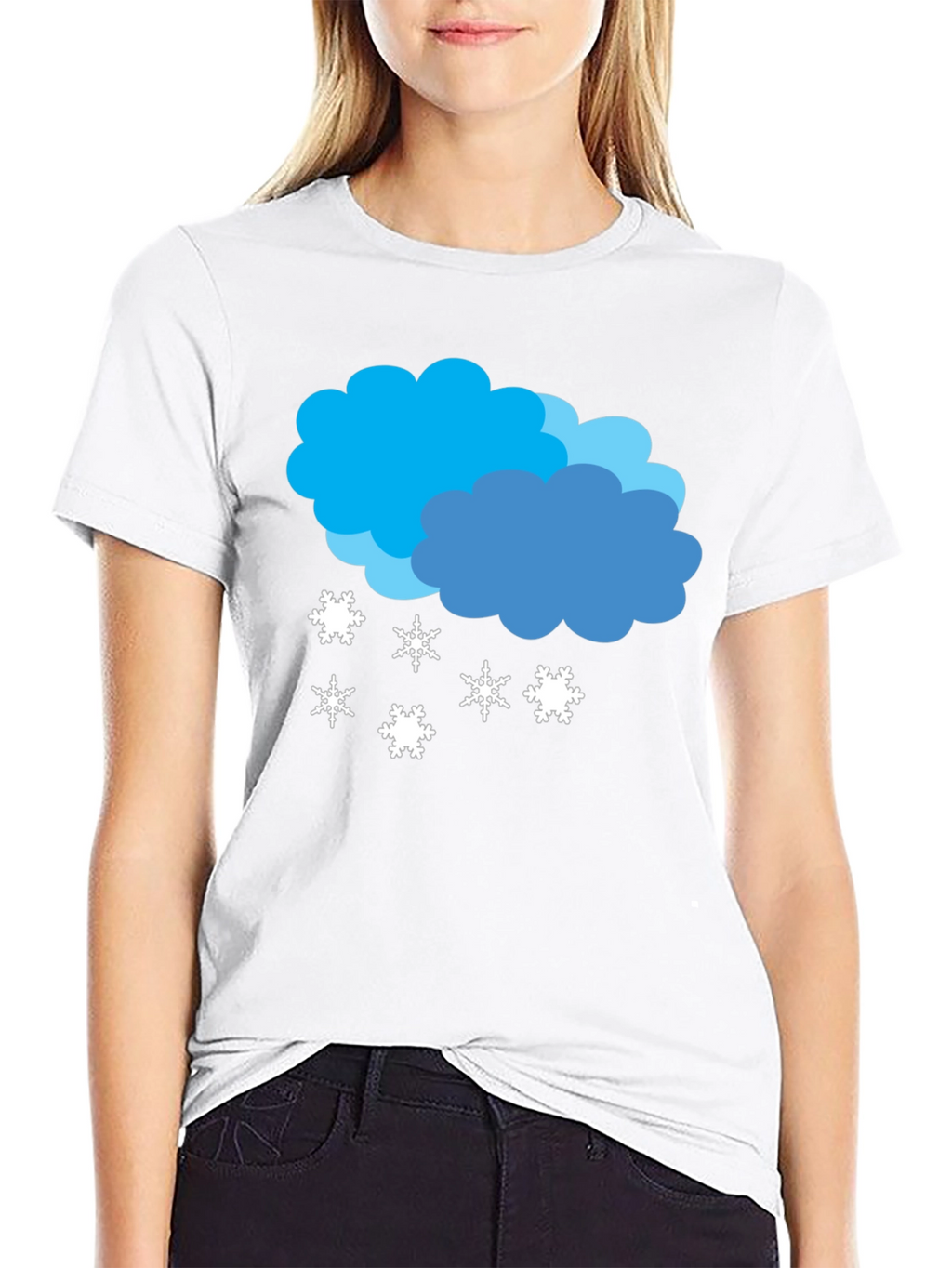 Snowy Cloud Graphic Tee - Black Casual Shirt