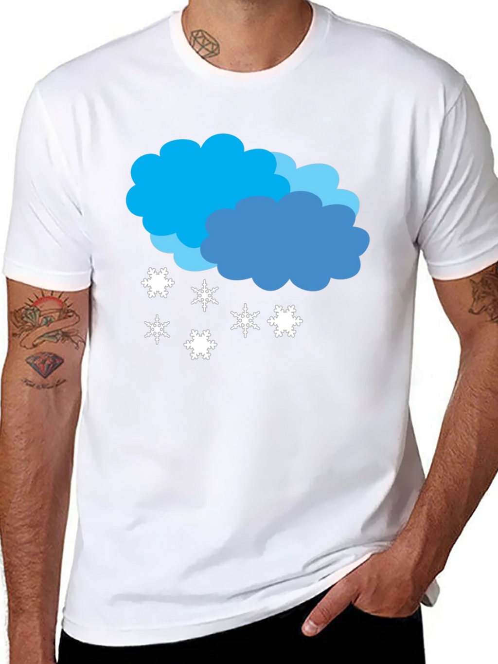 Snowy Cloud Graphic Tee - Black Casual Shirt