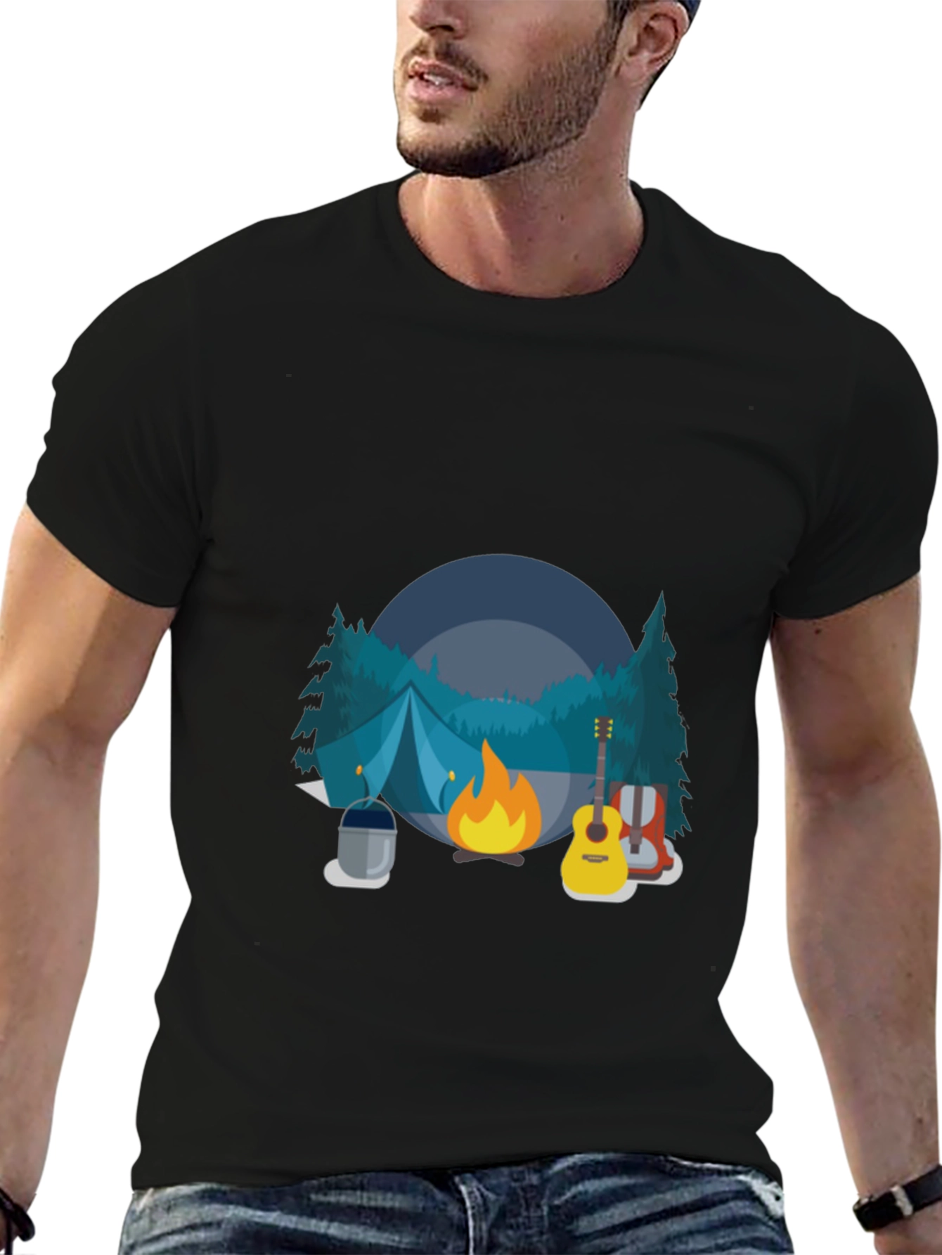 Camping Adventure Black T-Shirt