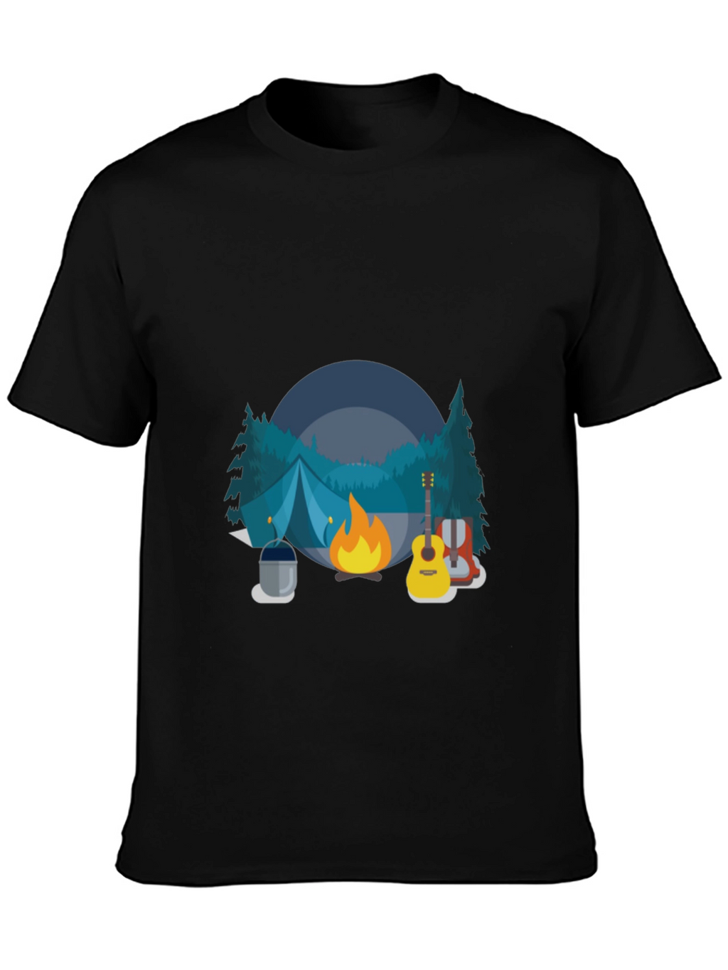 Camping Adventure Black T-Shirt