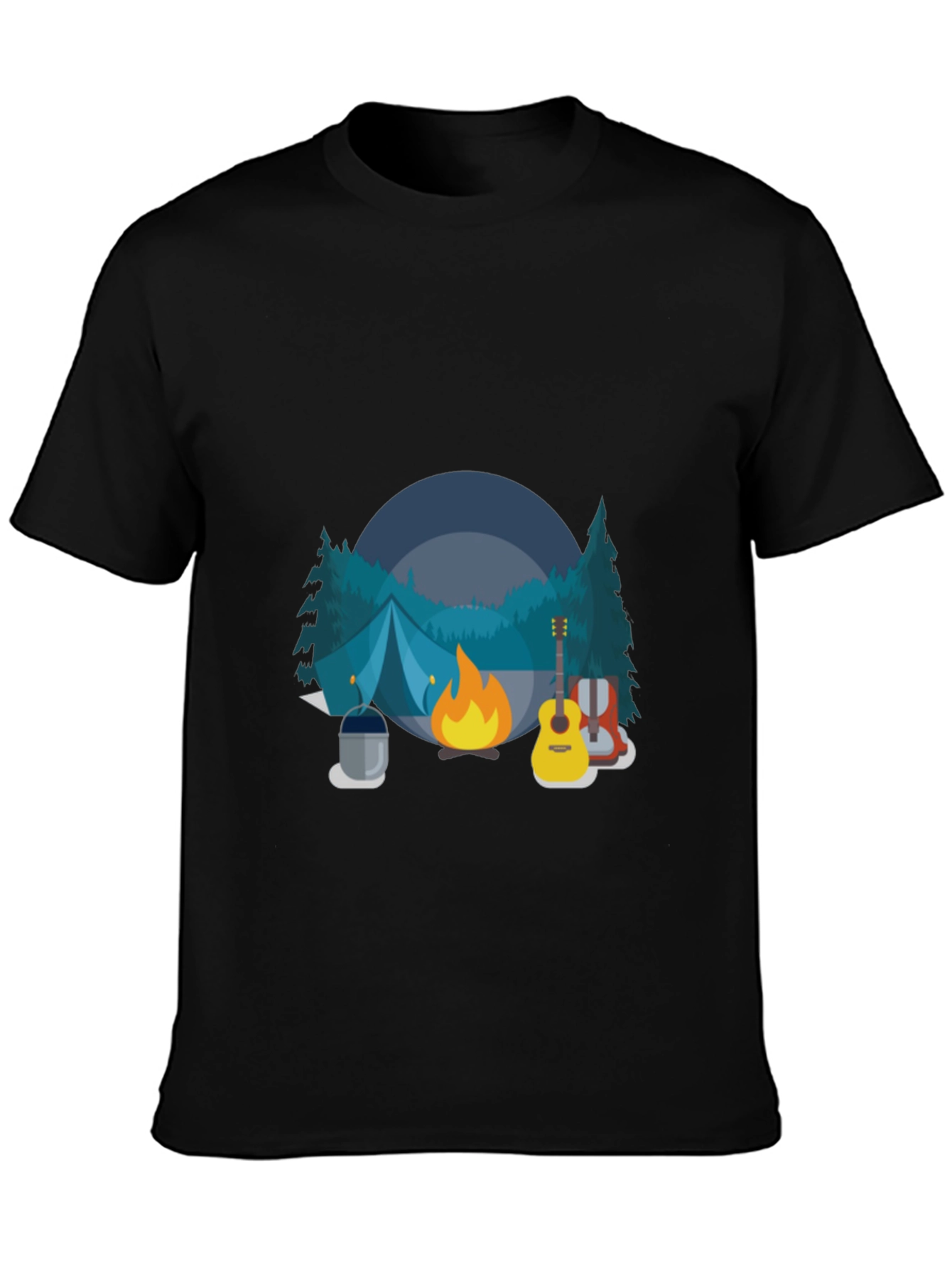 Camping Adventure Black T-Shirt