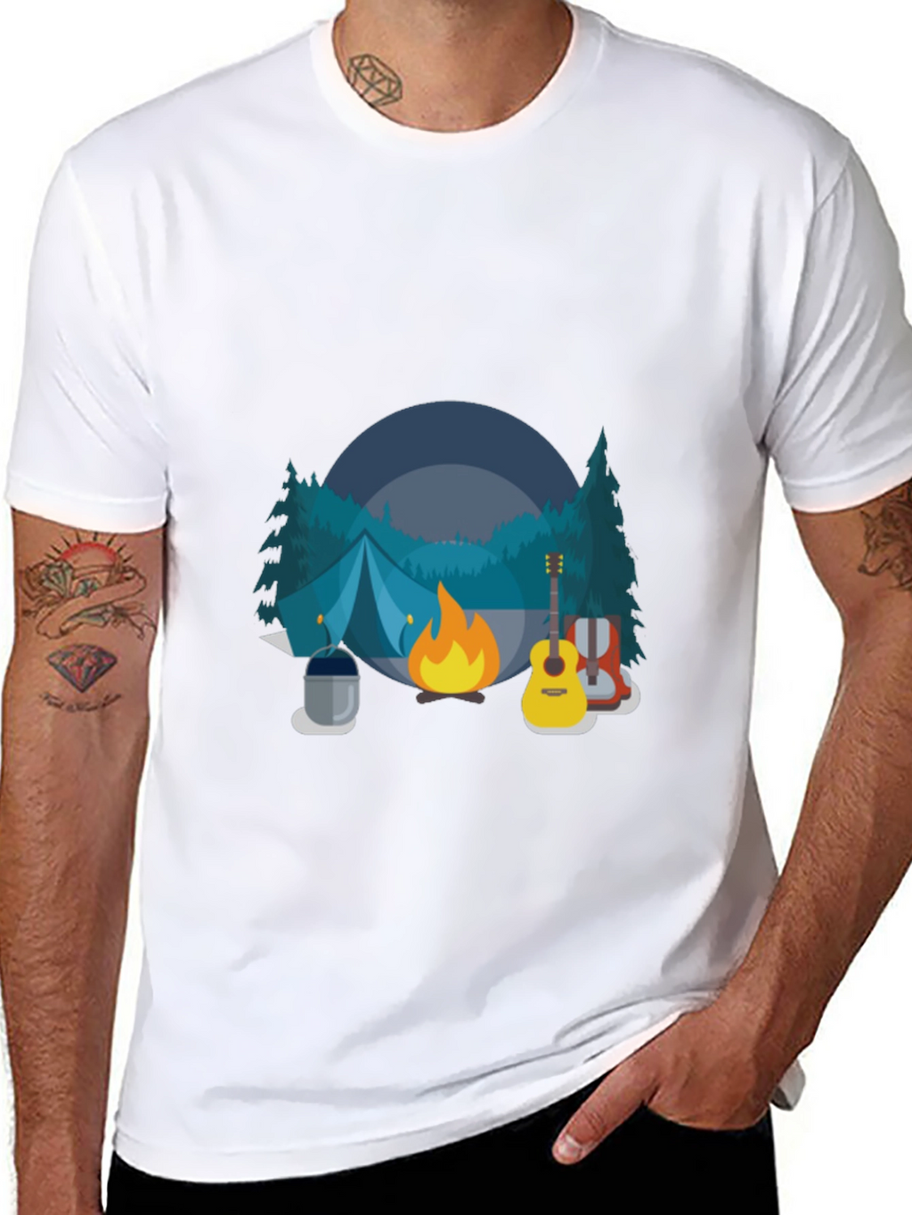 Camping Adventure Black T-Shirt