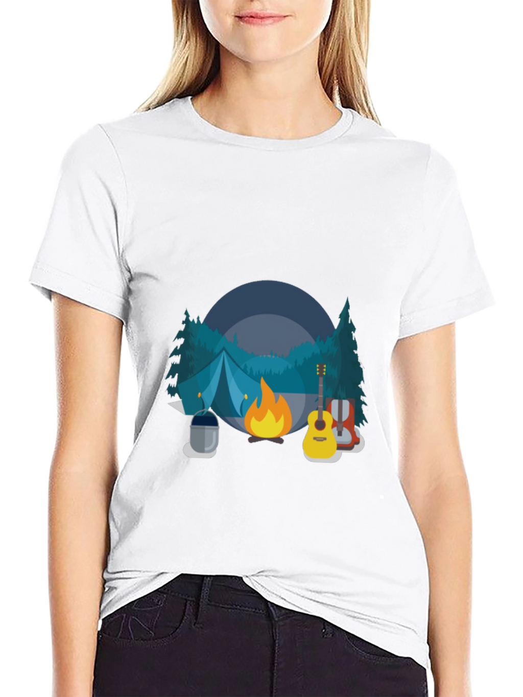 Camping Adventure Black T-Shirt