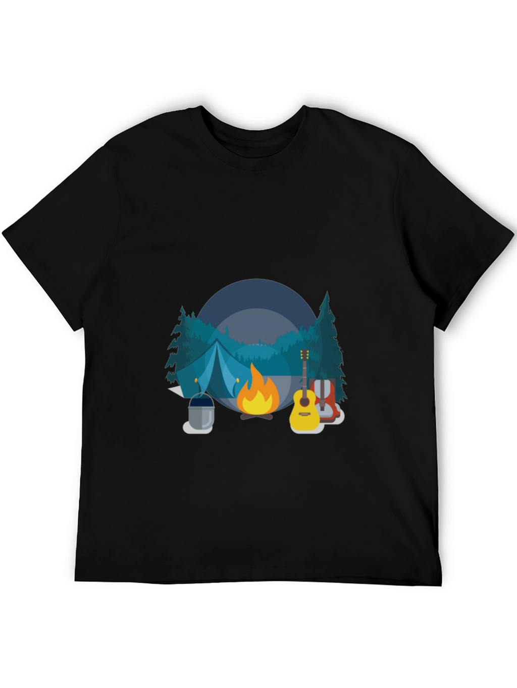 Camping Adventure Black T-Shirt