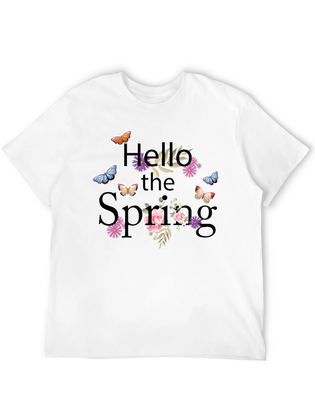 Hello Spring Graphic Tee - Black