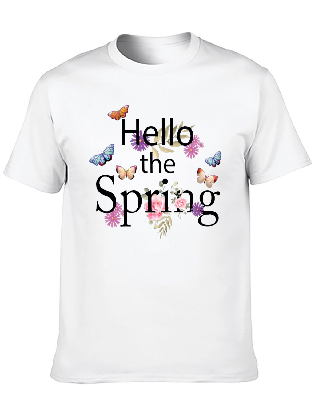 Hello Spring Graphic Tee - Black