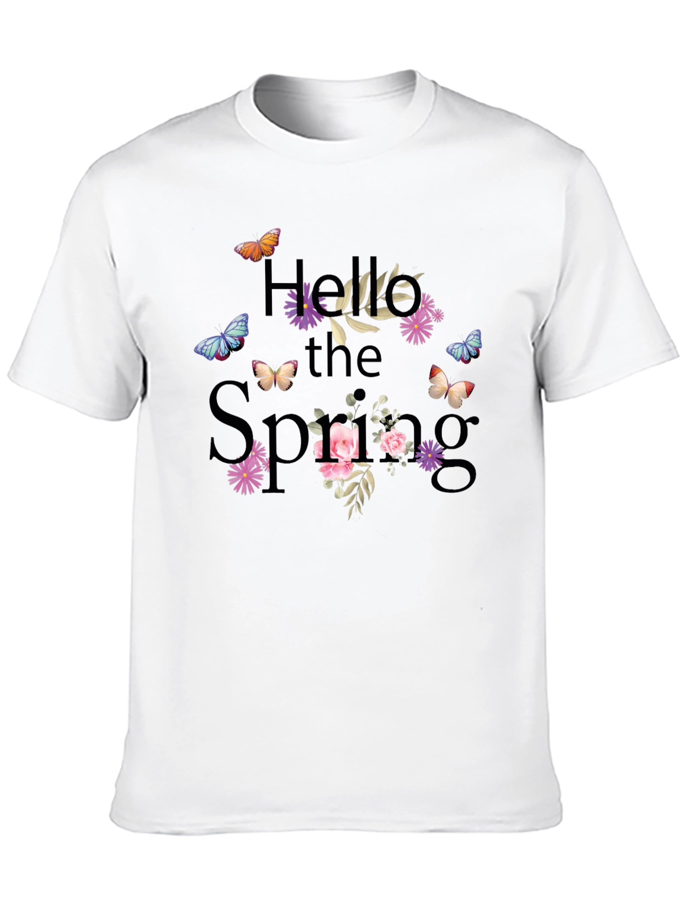 Hello Spring Graphic Tee - Black