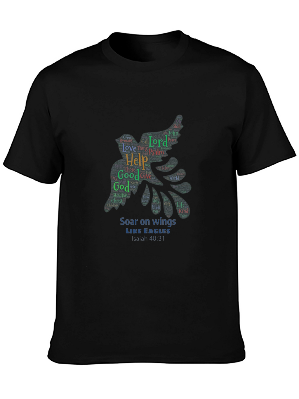 Soar on Wings Eagle Word Art T-Shirt