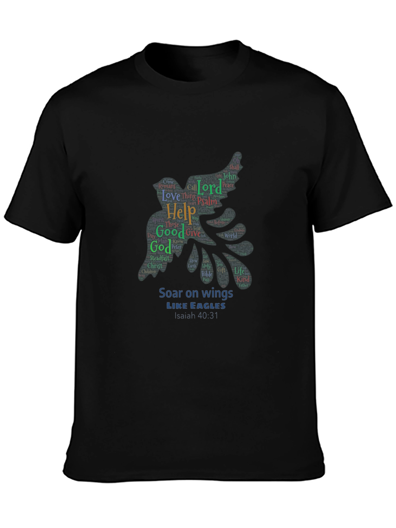 Soar on Wings Eagle Word Art T-Shirt
