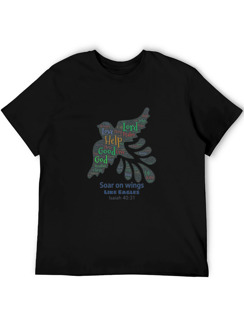 Soar on Wings Eagle Word Art T-Shirt