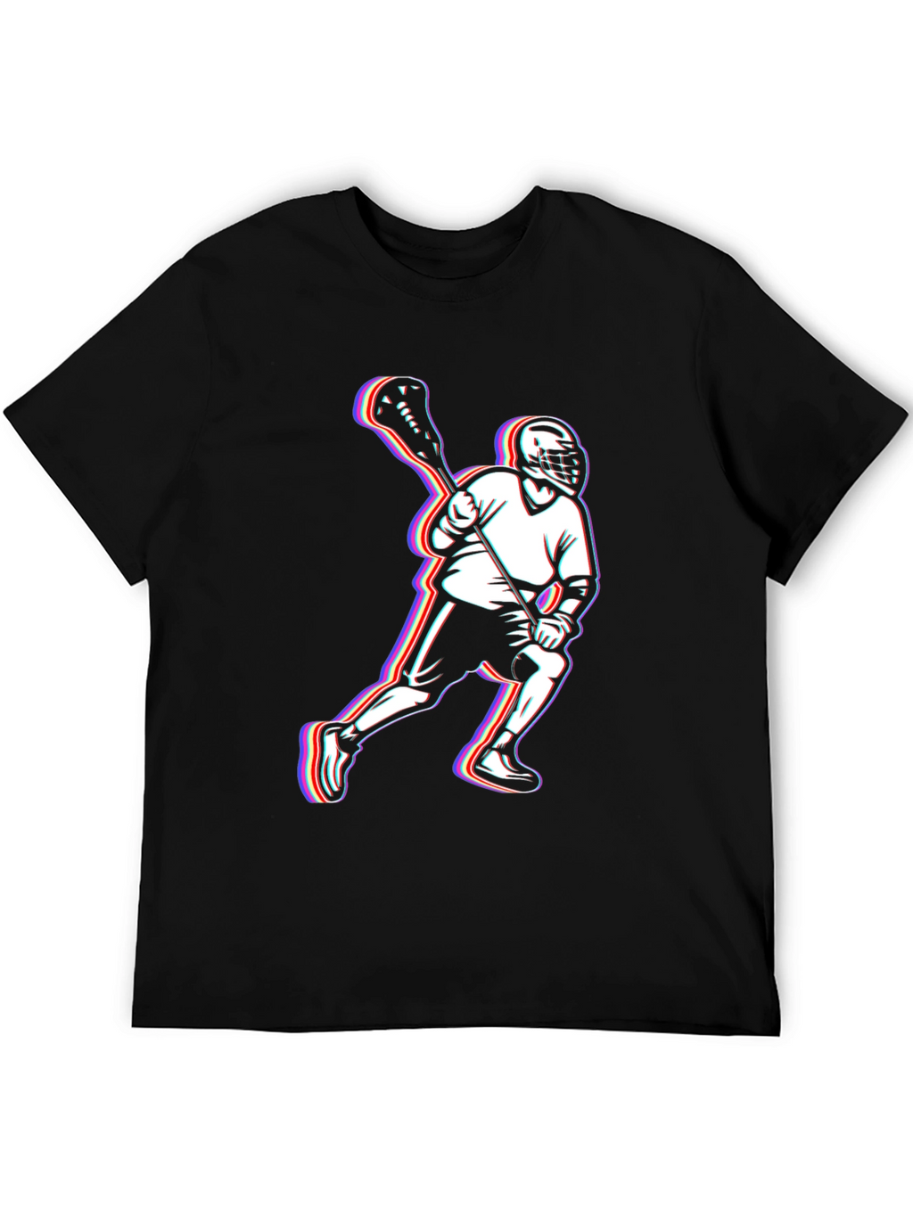 Lacrosse Player Black T-Shirt - Sporty Comfortable