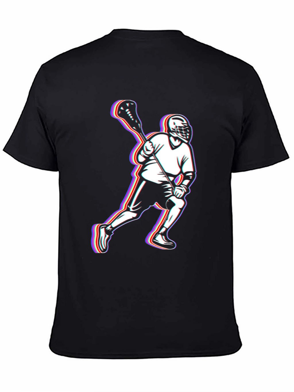 Lacrosse Player Black T-Shirt - Sporty Comfortable