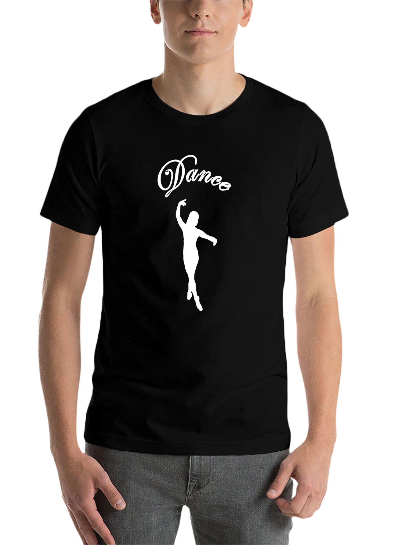 Dance Silhouette Graphic Tee - Black Cotton T-Shirt