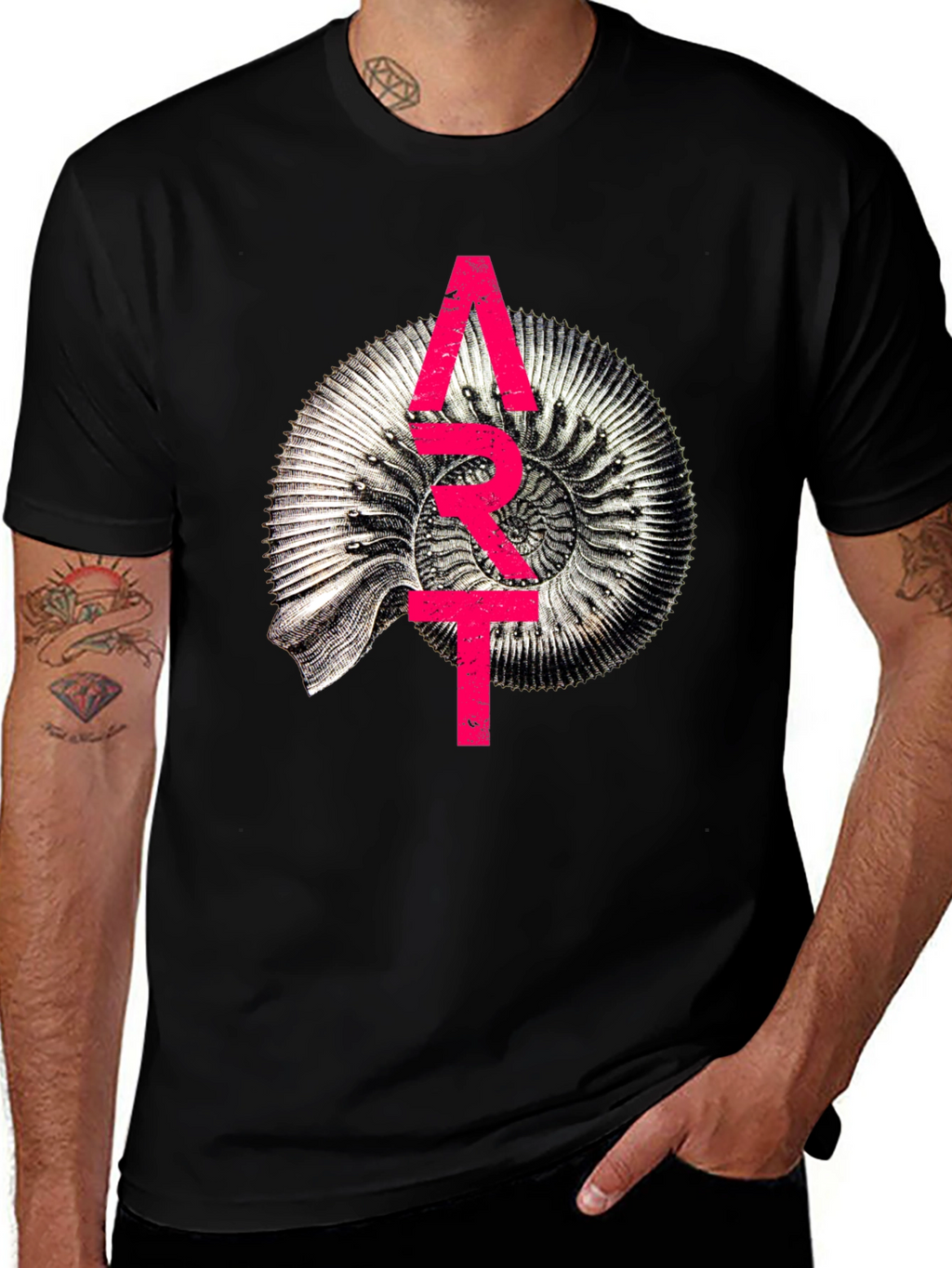 Abstract Fossil Graphic T-Shirt - Unique Design