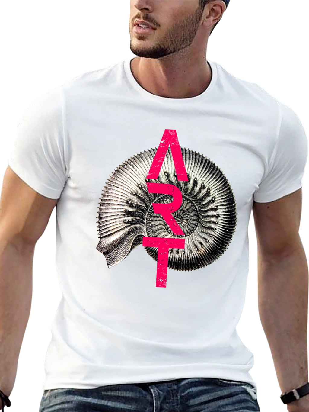 Abstract Fossil Graphic T-Shirt - Unique Design