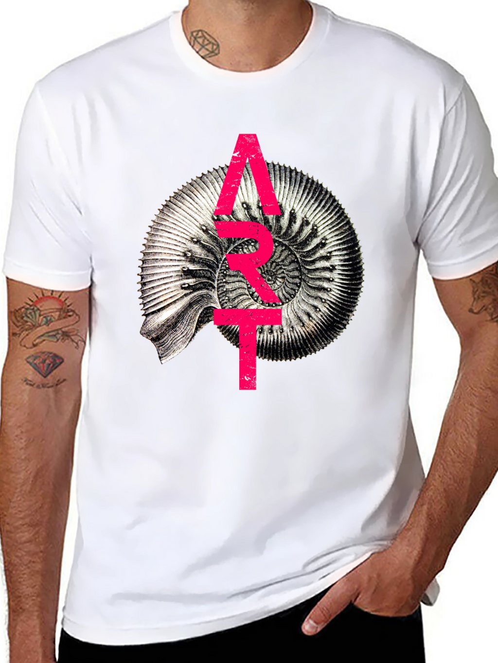 Abstract Fossil Graphic T-Shirt - Unique Design
