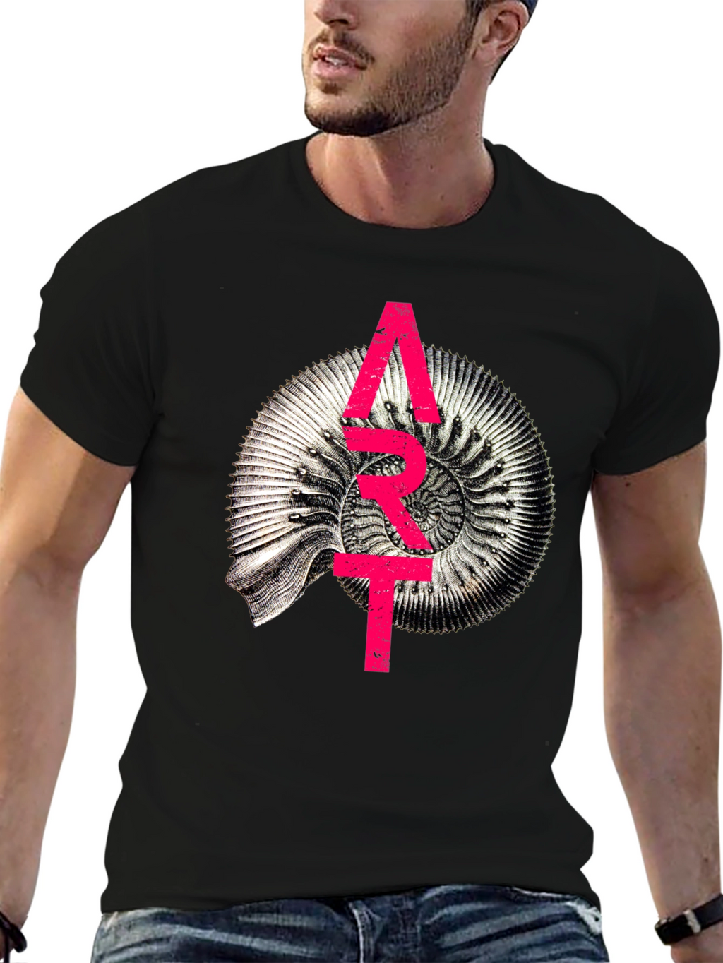 Abstract Fossil Graphic T-Shirt - Unique Design