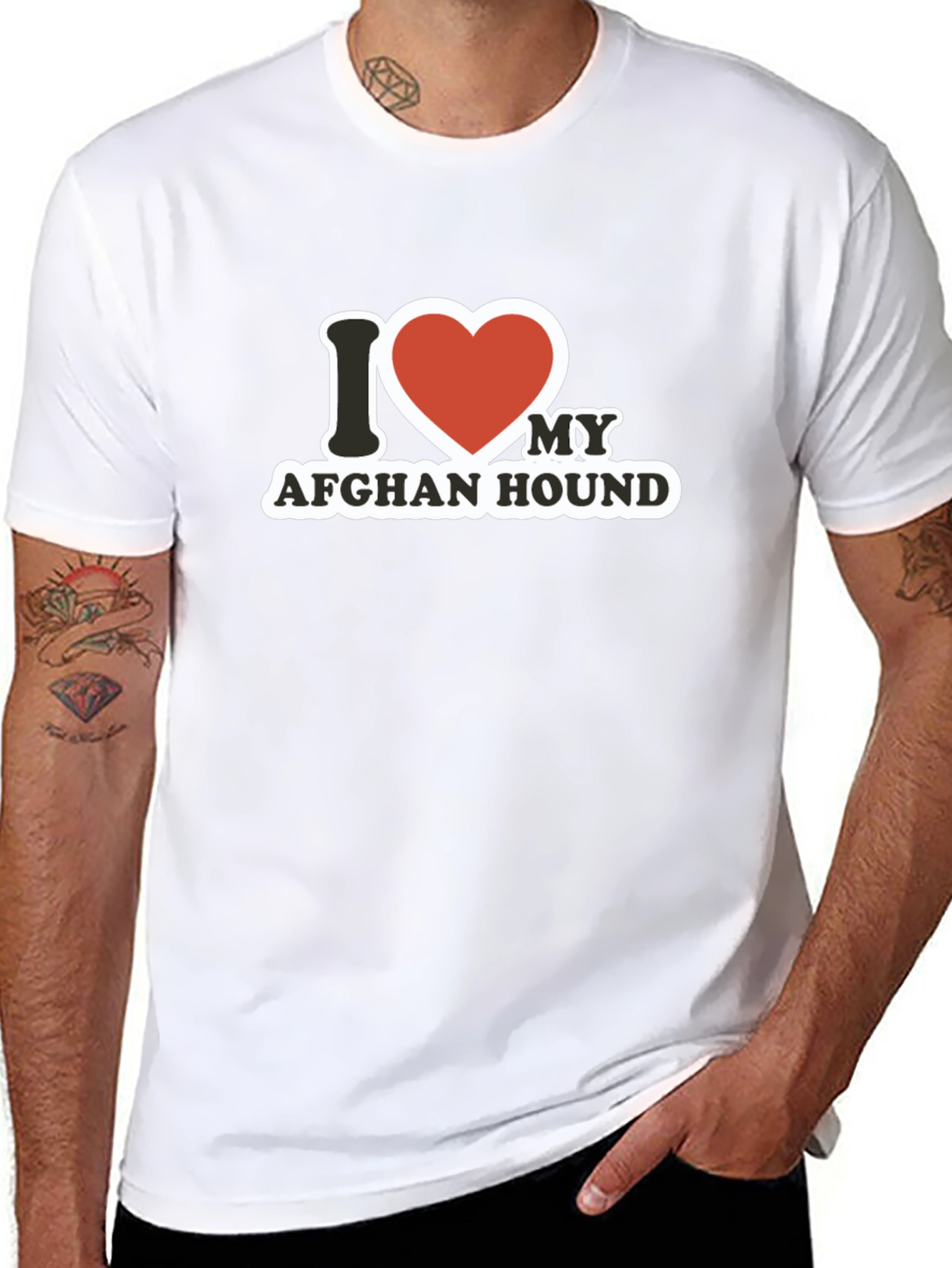I Love My Afghan Hound Black T-Shirt