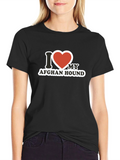 I Love My Afghan Hound Black T-Shirt