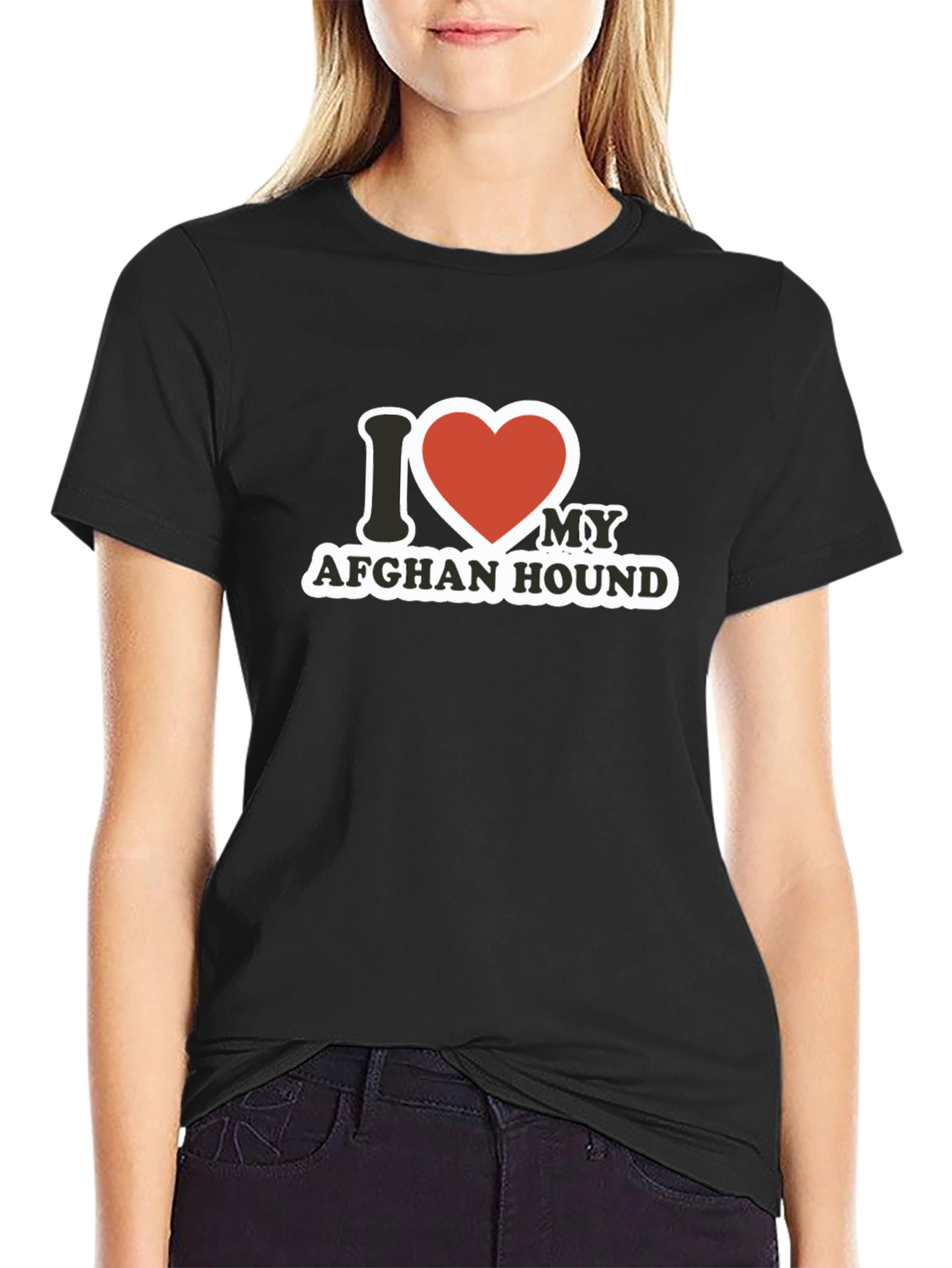 I Love My Afghan Hound Black T-Shirt