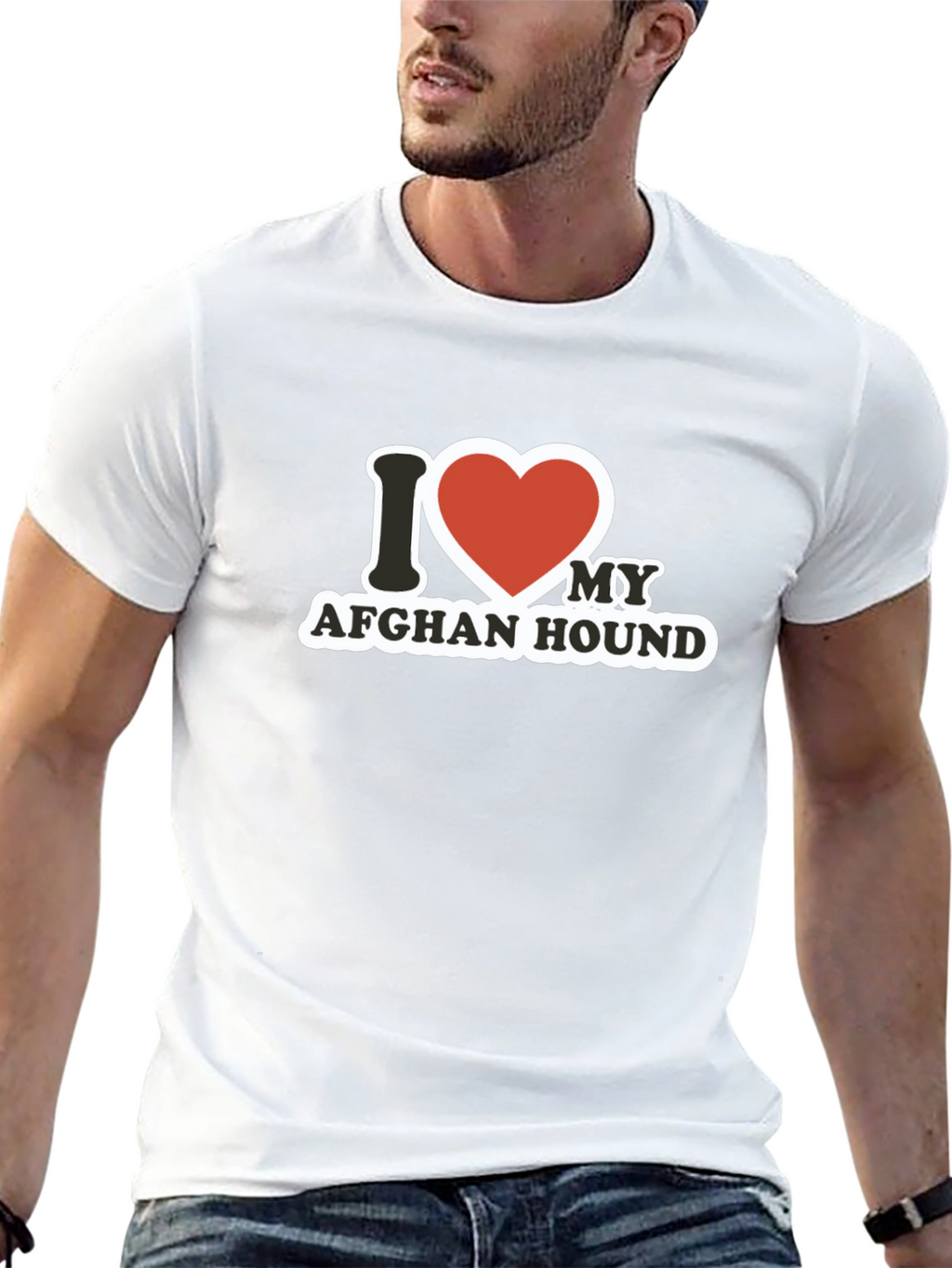 I Love My Afghan Hound Black T-Shirt