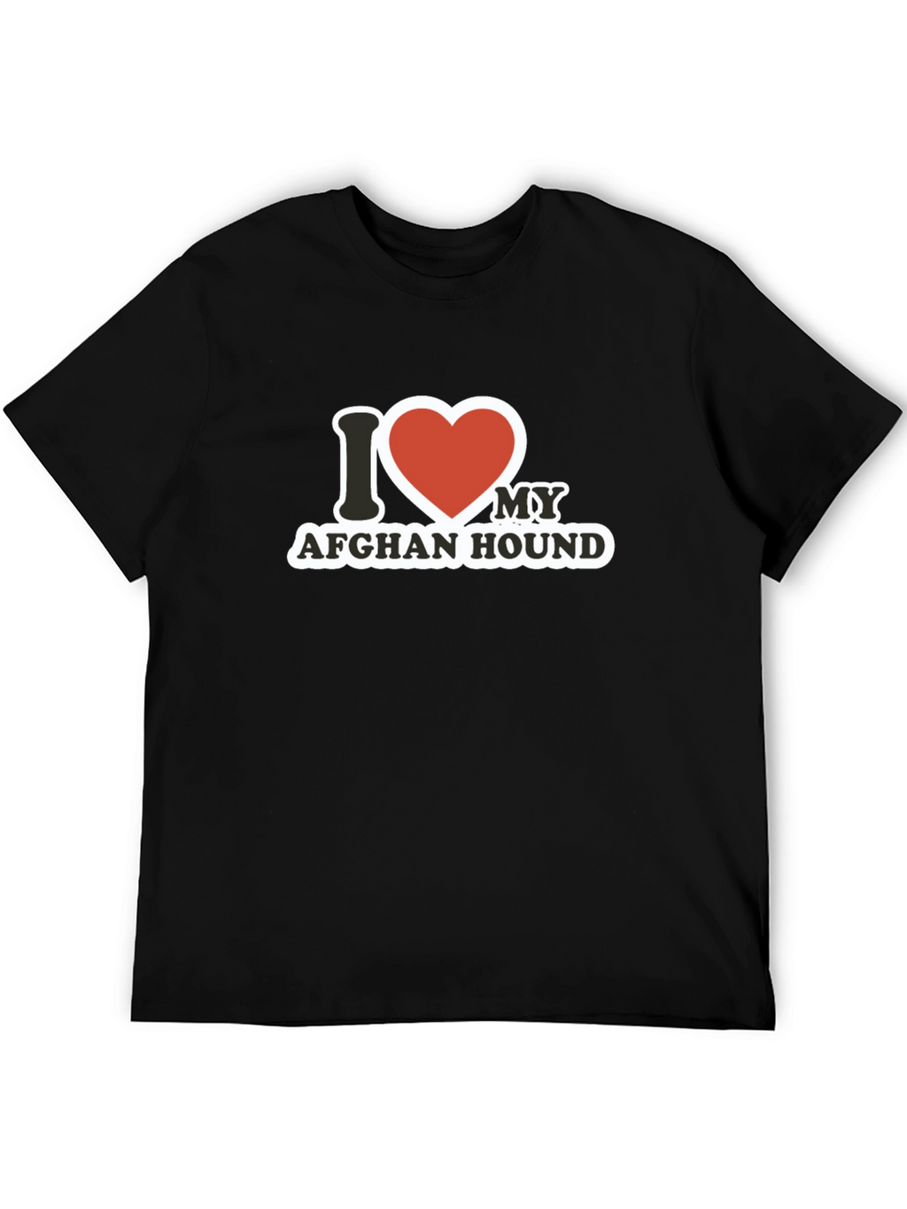 I Love My Afghan Hound Black T-Shirt