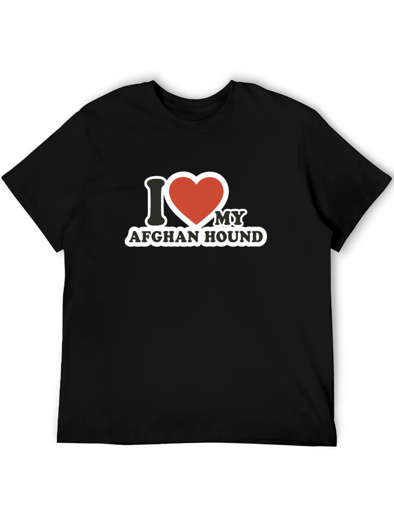 I Love My Afghan Hound Black T-Shirt