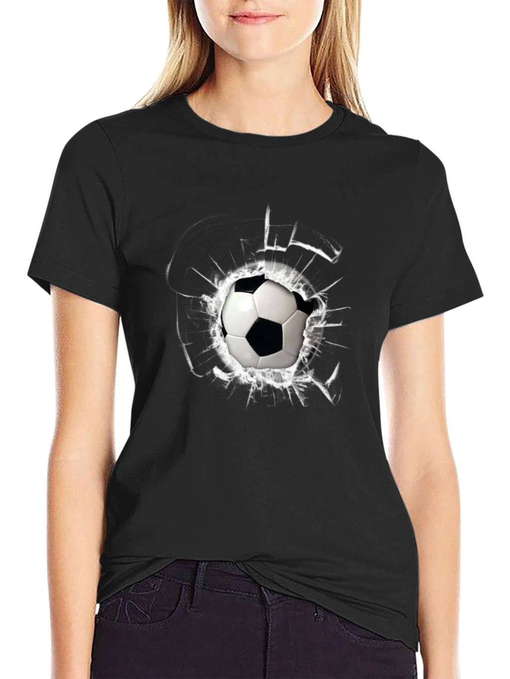 Soccer Ball Shattered Glass Mens T-Shirt