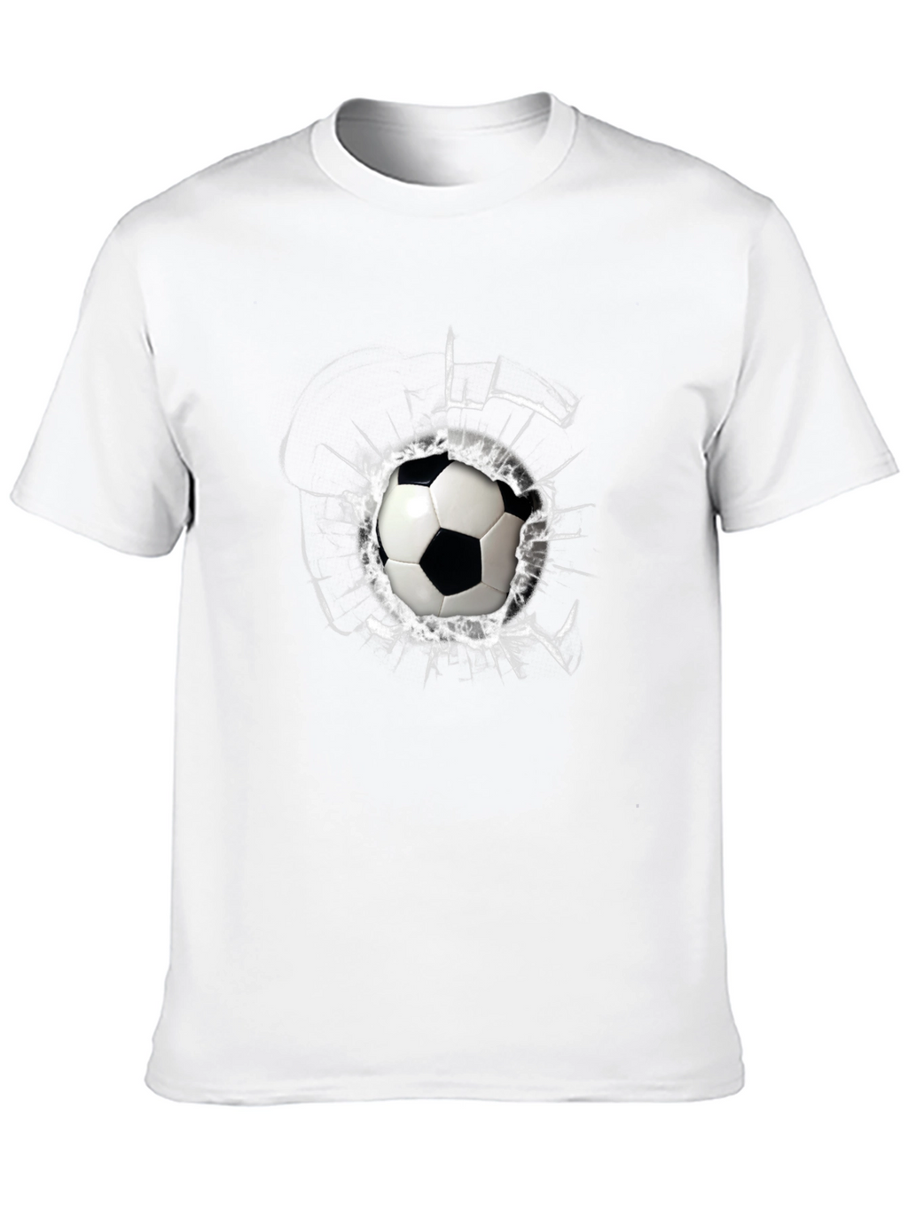 Soccer Ball Shattered Glass Mens T-Shirt