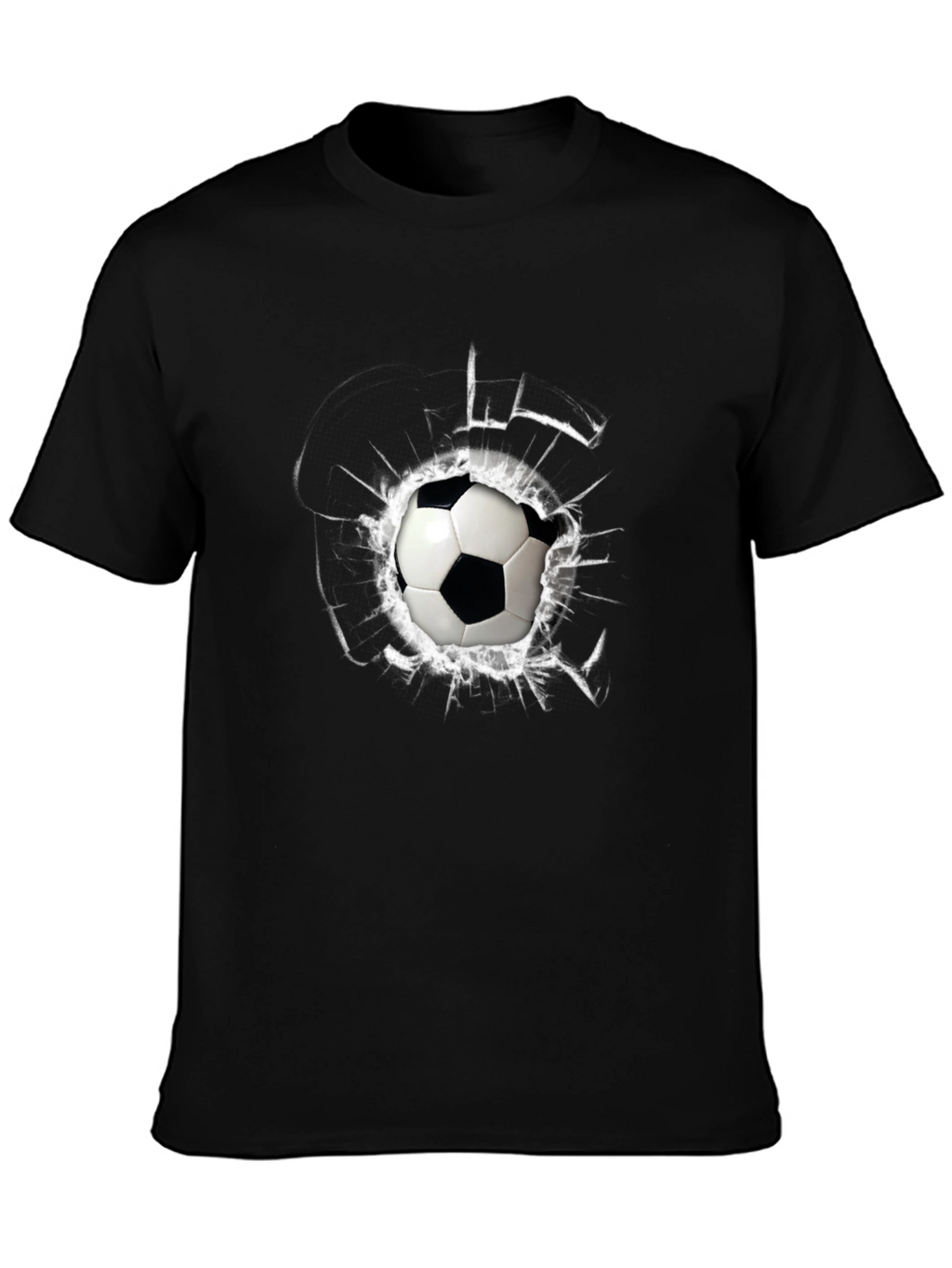 Soccer Ball Shattered Glass Mens T-Shirt