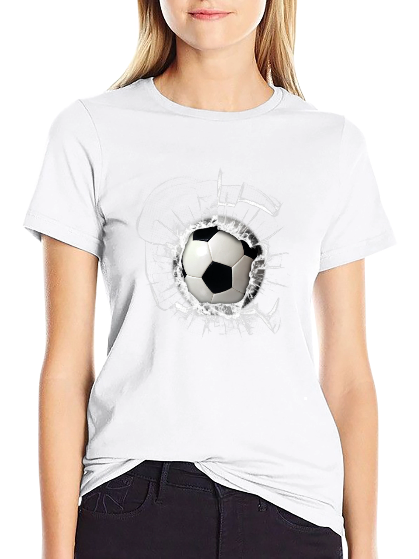 Soccer Ball Shattered Glass Mens T-Shirt