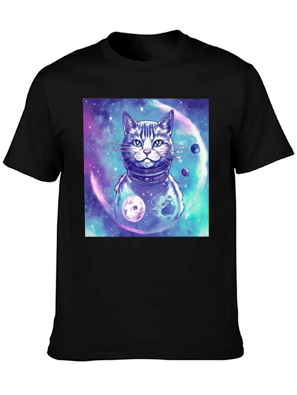 Cosmic Cat T-Shirt - Galaxy Space Adventure